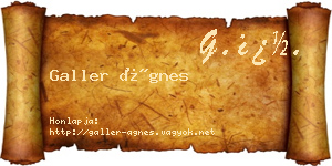 Galler Ágnes névjegykártya