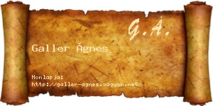 Galler Ágnes névjegykártya